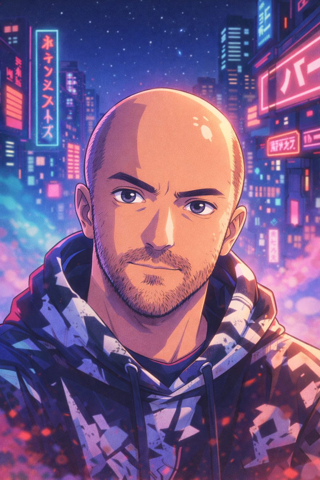 Portrait d'Alexis Guillotin dans un univers digital neon.